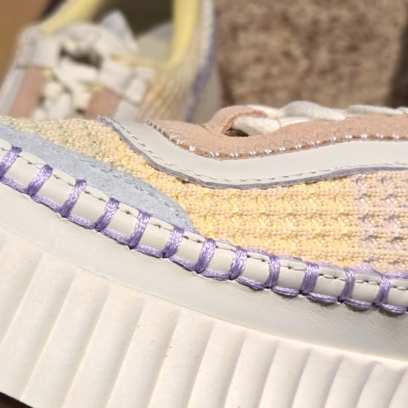 Dolce Vitta "Dolen' Platform Pastel Stripe Knit Stitch Sneakers Wmns 9.5 - Picture 7 of 9